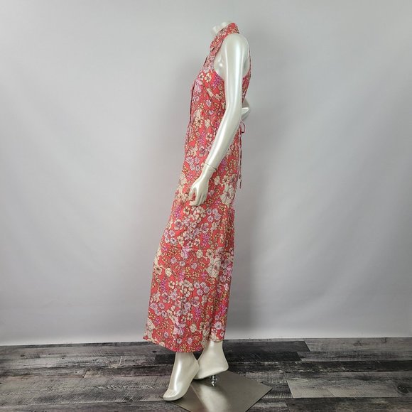 B.O.G Collection Pink Floral Wide Leg Sleeveless Jumpsuit Size M - Picture 7 of 16